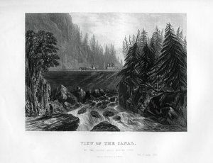 Ansicht des Kanals bei den Little Falls des Mohawk River, Bundesstaat New York, 1855