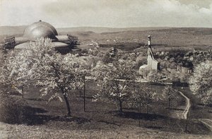 Ansicht des Goetheanums und des Heizhauses, Dornach, Schweiz, 1914-1916