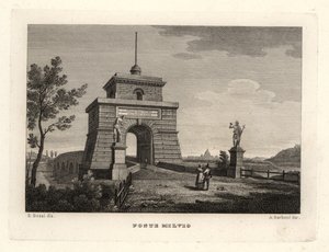 Ansicht der Milvischen Brücke, Ponte Milvio, Rom von Unbekannt