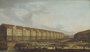 Ansicht des Zwölf-Kollegien-Gebäudes in Sankt Petersburg, Mitte des 18. Jahrhunderts