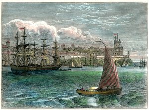 Blick auf die Stadt San Domingo vom Hafen, Dominikanische Republik