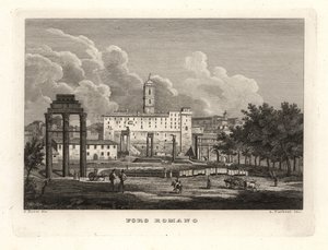 Ansicht der Ruinen des Römischen Forums, Foro Romano von Unbekannt