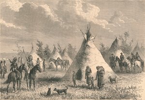 Dorf der Prairie-Indianer