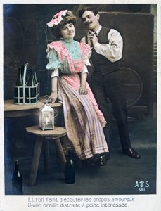Vintage französische Postkarte, um 1900 von Unbekannt