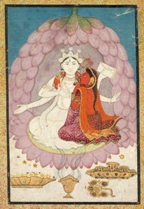 Vishnu und Lakshmi auf einer Lotusblüte sitzend, frühes 19. Jahrhundert