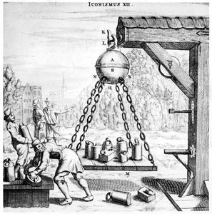 Von Guerickes Demonstration der Kraft des Luftdrucks, 1672