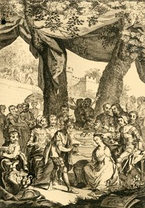 Vortigern, König von Britannien, heiratet Rowena, eine sächsische Dame von Unbekannt