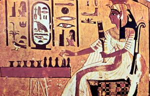 Wandmalerei aus dem Grab von Nefertari, Theben, Altes Ägypten, 19. Dynastie, 13. Jahrhundert v. Chr. von Unbekannt