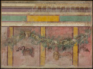 Wandmalerei von der Westwand des Raums L der Villa von P. Fannius Synistor von Unbekannt