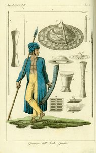 Krieger von der Insel Guebe, Molukken, Indonesien von Unbekannt