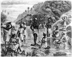 Wäsche waschen, Santo Domingo, 1873 von Unbekannt
