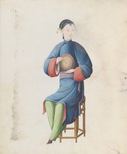 Aquarell eines Musikers, der Diangu spielt, spätes 18. Jahrhundert