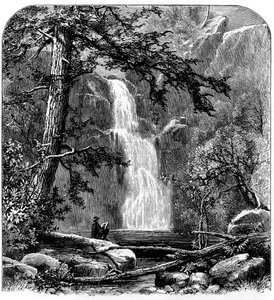 Wasserfall im Yosemite-Tal, Kalifornien, USA, ca. 1875