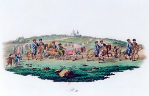 Hochzeitsprozession, Russland, 1820