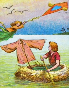 Wendy und Peter entkommen, um 1905 von Unbekannt