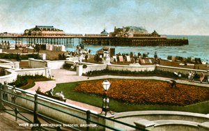 West Pier und Italienische Gärten, Brighton, Sussex, 1928 von Unbekannt