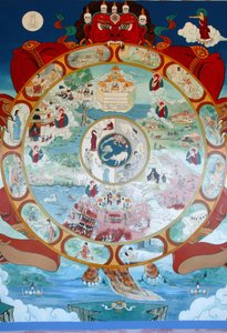 Rad des Samsara. Tempel der Tausend Buddhas. Toulon sur Arroux Frankreich