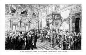 Wilhelm II. und die Minister bei der Eröffnung des Reichstags am 25. Juni 1888, 1900 von Unbekannt