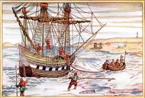 Willem Barents Schiff im arktischen Eis, 1594-1597 von Unbekannt