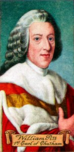 William Pitt, 1. Earl of Chatham, aus einer Serie von Zigarettenkarten, 1935