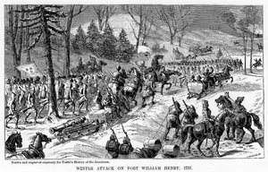Winterangriff auf Fort William Henry, New York State, 1757, ca. 1877 von Unbekannt