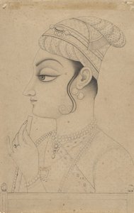 Frau mit Flöte, gekleidet als Krishna, Mitte bis Ende des 18. Jahrhunderts