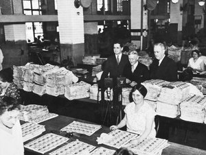 Arbeiter beim Geldmachen, Washington, D.C., ca. 1929