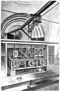 Arbeitsmechanismen der Uhr an der Royal Exchange, London, 1866
