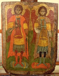 Erzengel Michael und Gabriel, byzantinische Ikone, frühe Periode, 10.-11. Jahrhundert