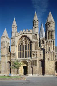 Außenansicht des Westeingangs der Rochester Kathedrale von Unbekannt Unbekannt