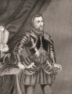 Hernán Cortés de Monroy y Pizarro, aus Geschichte der Eroberung Mexikos, veröffentlicht 1850 von Unbekannt Unbekannt
