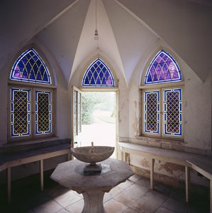 Innenraum der Molkerei, Corsham Court, Wiltshire