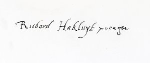 Unterschrift von Richard Hakluyt (um 1552-1616) von Unbekannt Unbekannt