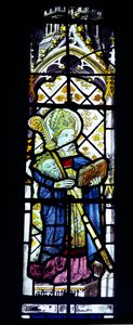 St. Cuthbert trägt den Kopf von König Oswald (britisch, 15. Jahrhundert) von Unbekannt Unbekannt