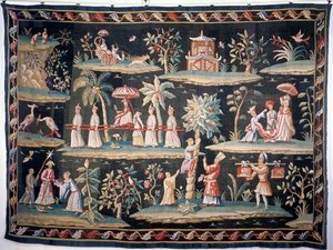 Wandteppich im Chinoiserie-Stil von John van der Bank, Soho Tapestry Works, frühes 18. Jahrhundert