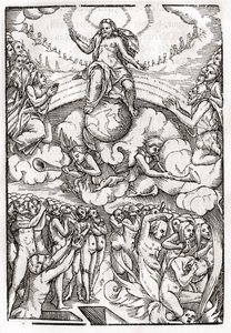 Das Jüngste Gericht, basierend auf einem Holzschnitt von Hans Holbein dem Jüngeren (1497-1543), aus 