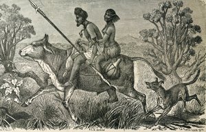AFRIKA (19. Jahrhundert). Bewohner Zentralafrikas. Gravur.