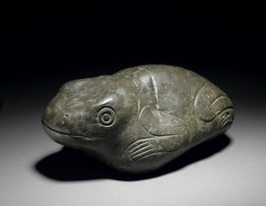 Eine seltene aztekische Steinfrösche, ca. 1200-1521