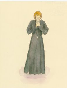 Eine Rekonstruktionsillustration eines mittelalterlichen Priesters von Unbekannter Künstler