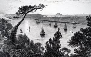 Ein Blick auf den Hafen von Plymouth von Unbekannt