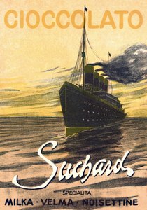 Werbung für die Schokolade Milka de Suchard, die einen Liner darstellt, Anfang des 20. Jahrhunderts (Plakat) von Unbekannter Künstler