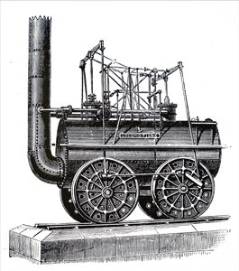 Eine Lokomotive I gebaut von George Stephenson