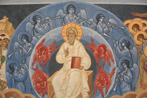 Apokalypse. Sankt-Antoine-le-Grand orthodoxe Kirche, Saint-Laurent-en-Royans, Frankreich