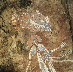 Australien, Northern Territory, Arnhem Land, Kakadu-Nationalpark, Nourlangie Rock, Aborigine-Felsmalereien