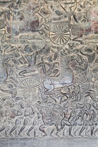Basreliefs in der nördlichen Galerie von Angkor Wat, Kambodscha von Unbekannter Künstler