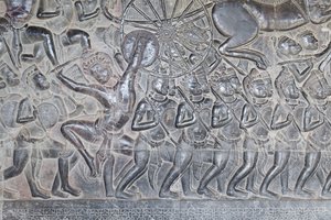 Basreliefs in der nördlichen Galerie von Angkor Wat, Kambodscha von Unbekannter Künstler
