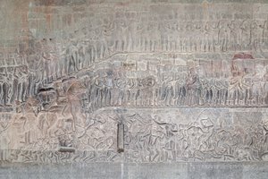 Basreliefs in der südlichen Galerie von Angkor Wat, Kambodscha von Unbekannter Künstler