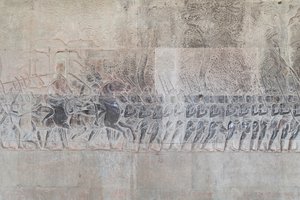 Basreliefs in der südlichen Galerie von Angkor Wat, Kambodscha von Unbekannter Künstler