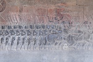 Basreliefs in der südlichen Galerie von Angkor Wat, Kambodscha von Unbekannter Künstler