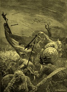 Schlacht von Hastings - Tod von Harold II (Gravur) von Unbekannter Künstler